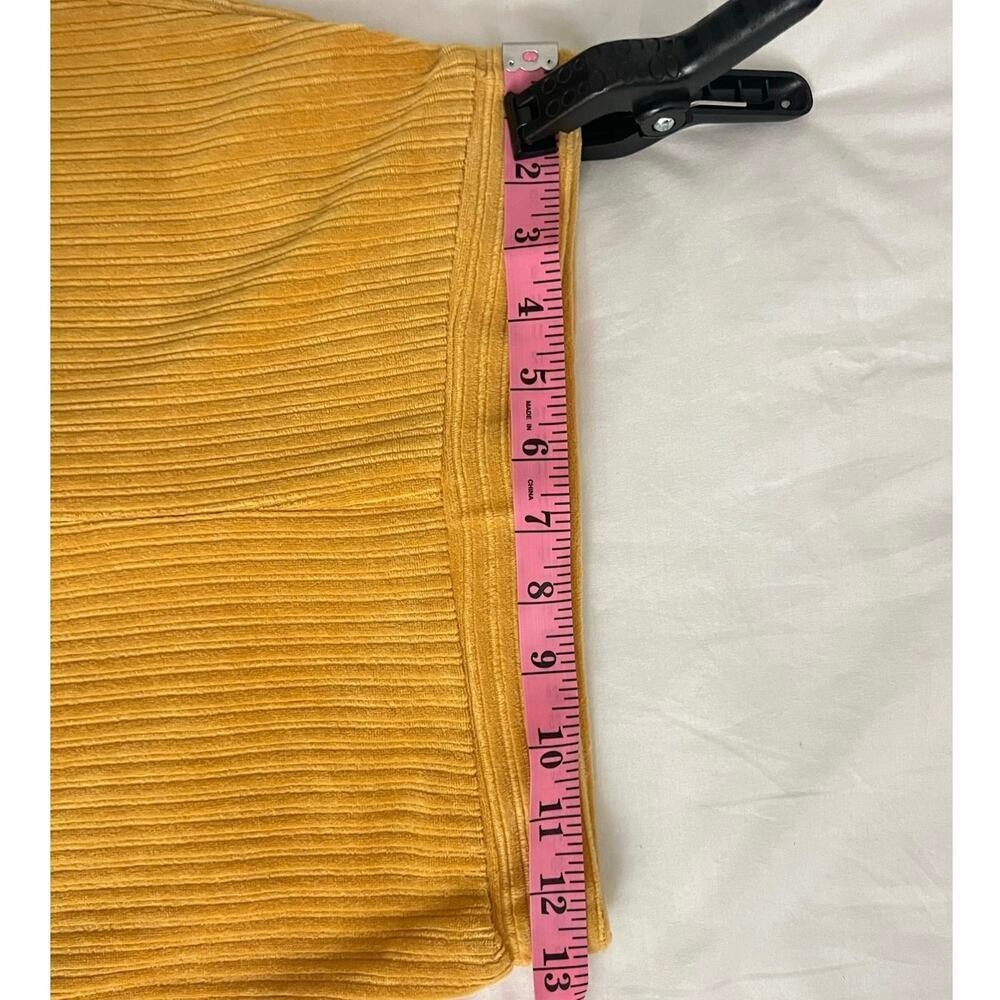 Double Zero High Rise Flare pants Women’s Sz S Mustard Yellow Ribbed Knit Autumn - Picture 7 of 11